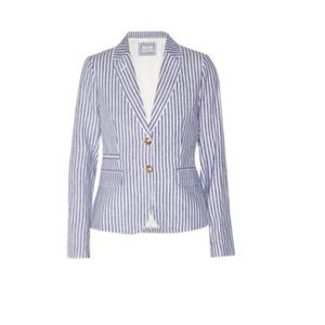Rare J. Crew Striped Linen Schoolboy Blazer